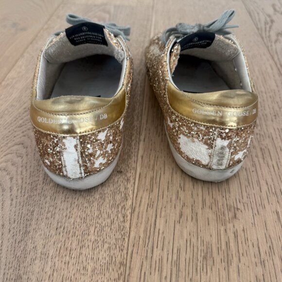 Golden Goose Superstar Low-Top Gold Glitter Sneaker 38 - Picture 3 of 10